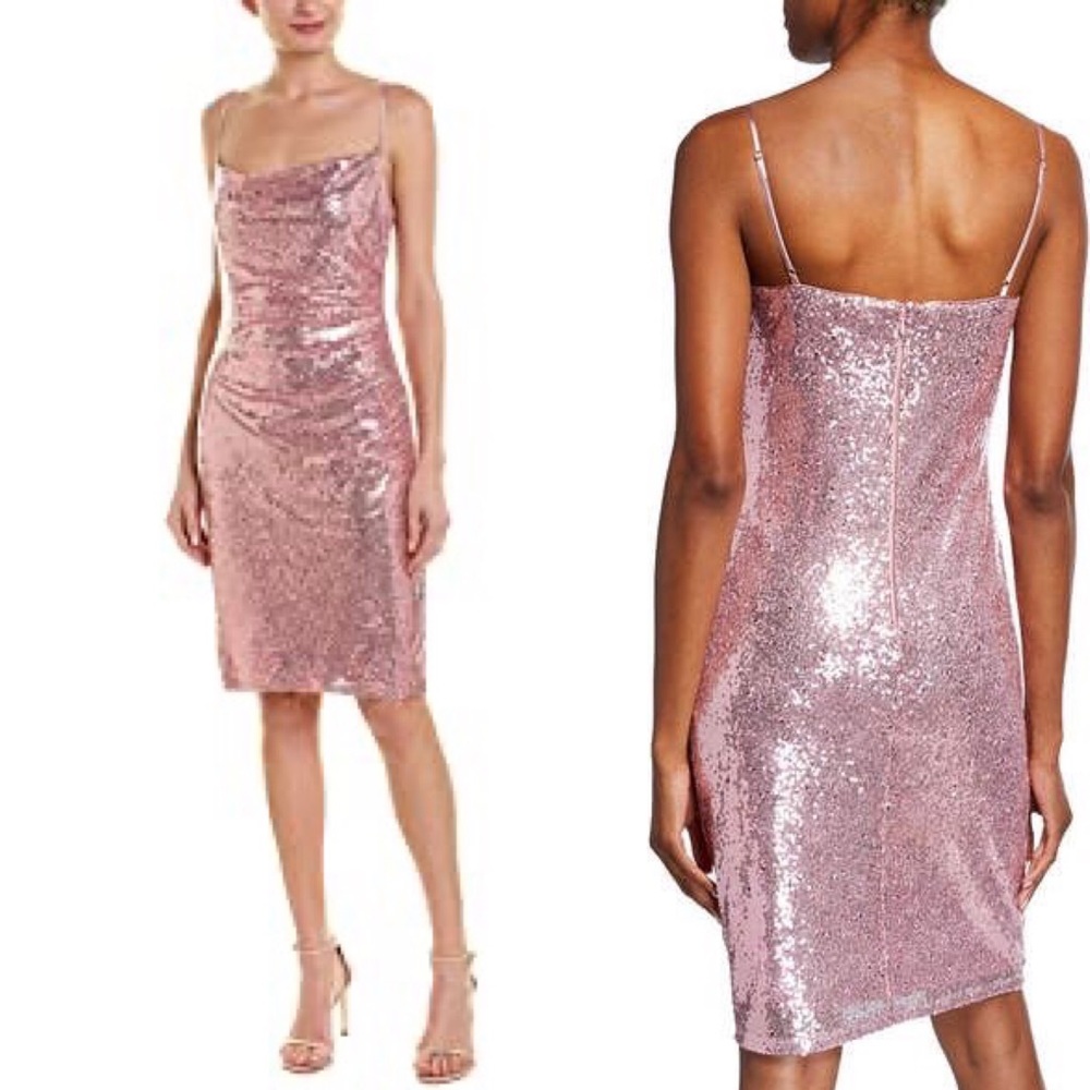 - Pink sequin Laundry dress NWT